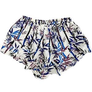 Olivaceous Shorts Floral Ruffle Lounge Stretch Pull On Size Small White